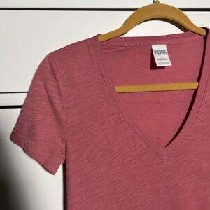VS PINK V-Neck Short Sleeve Fitted Top Small